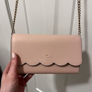 Kate Spade Gemma Wallet on a Chain Crossbody Bag in Rose Smoke